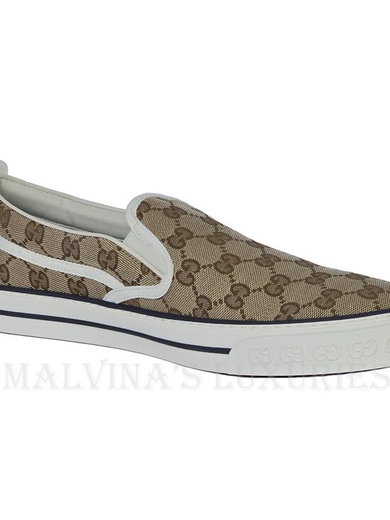 GUCCI SNEAKERS MENS TENNIS 1977 SLIP ON SHOES GG SUPREME LOGO sz 11.5 12 US main image 11